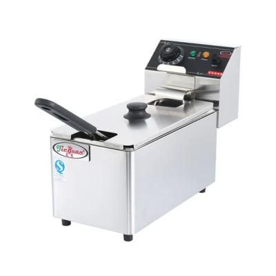 Single Tank Stainless Steel Electric Potato Chips Deep Fat Fryer