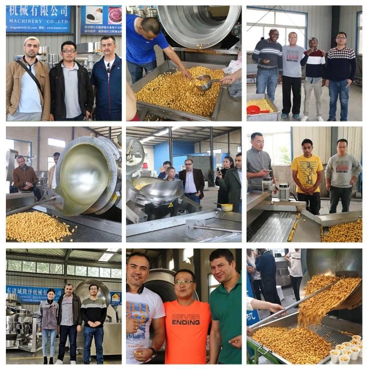 China Supplier Automatic Stainless Steel 304 Popcorn Making Machinery for Snack Food Approved by Ce Certification