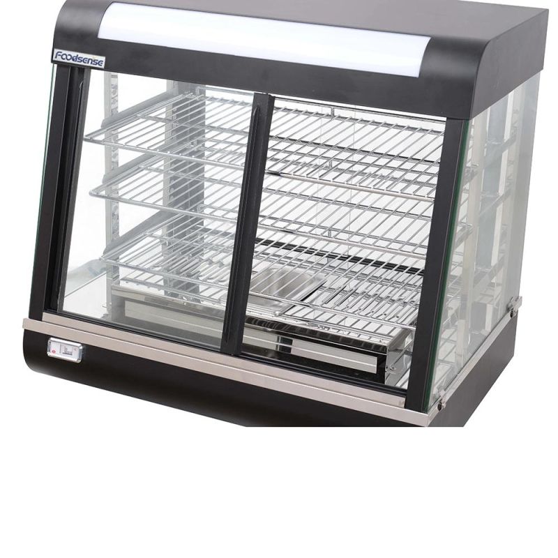 Electric Curved Glass Food Display Warmer Warming Showcase