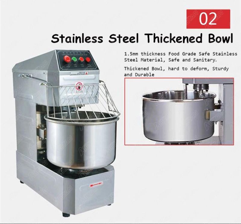 SSD20 20L Electric Commercial 2-Speed Spiral Dough Mixer Food Mixer Machine