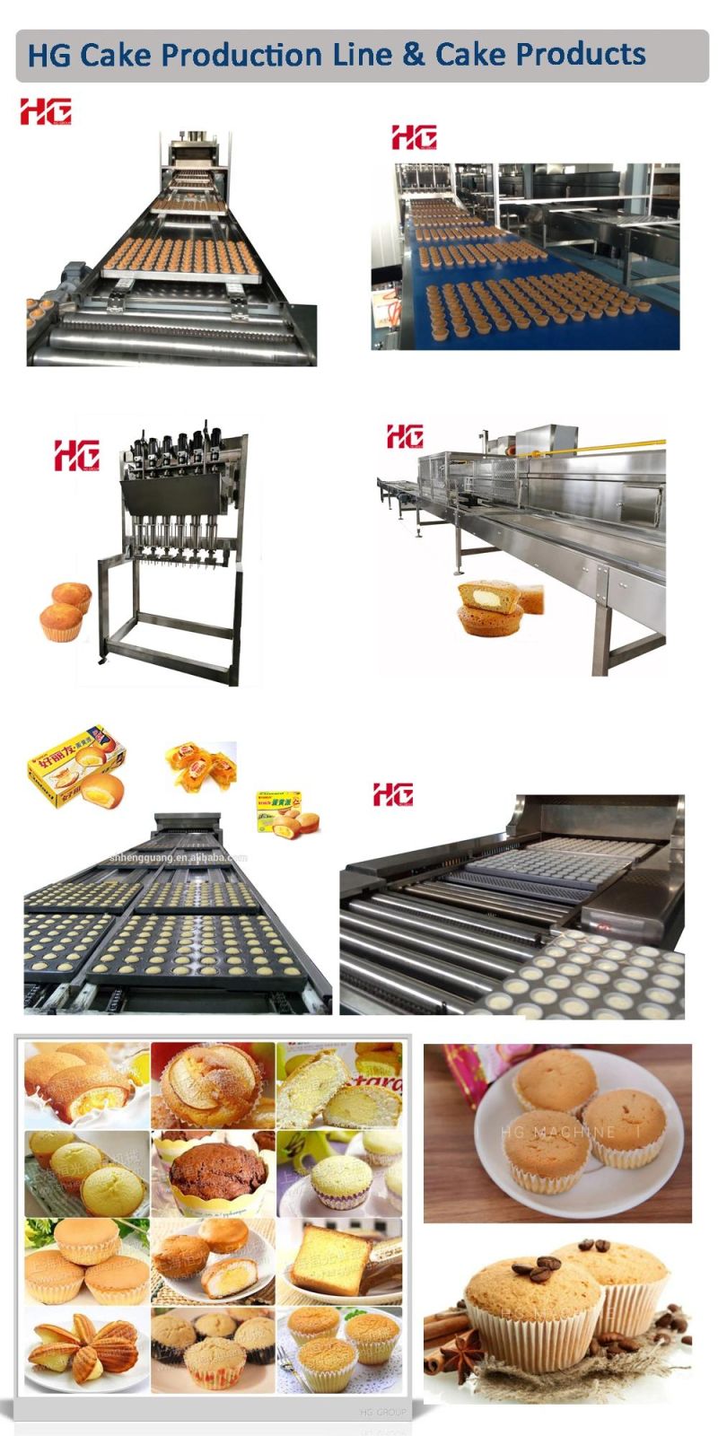 Automatic Muffin Cake Making Machine Production Line Making Baking Oven Food Machine