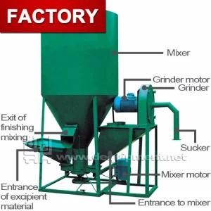 1 Ton Per Hour Feed Mill with Crushing and Mixing