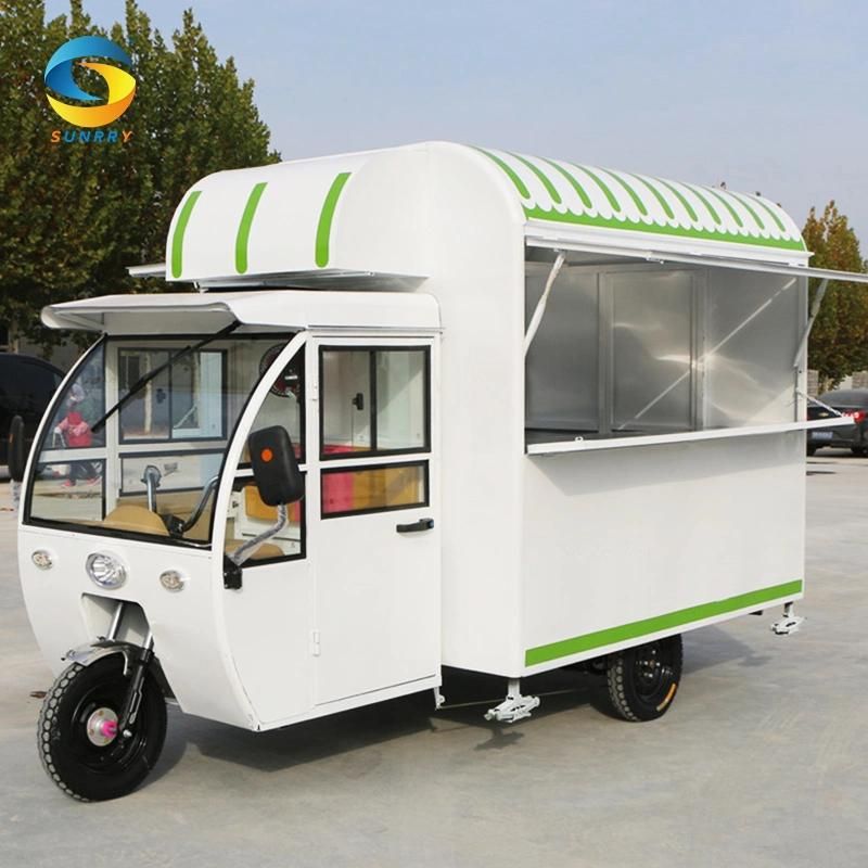 Sunrry OEM Custom Stainless Steel Food Cart Mobile Electric Snack Food Trucks for Sale in USA