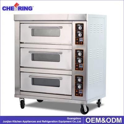 3 Deck 6 Trays Crown Gas Deck Oven Commercial Baking Oven Bakery Equipment Pizza Oven