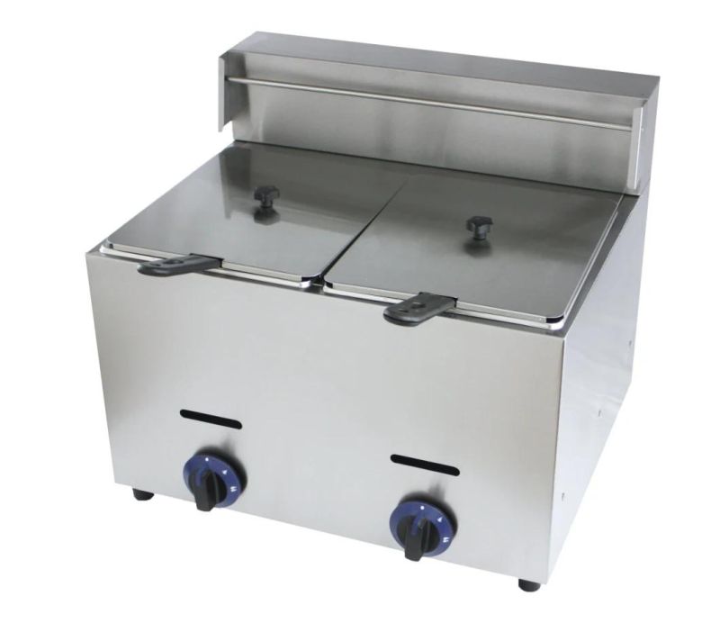 Kitchen Equipment CE Approved Two Tanks Gas Fryer (HGF-72)