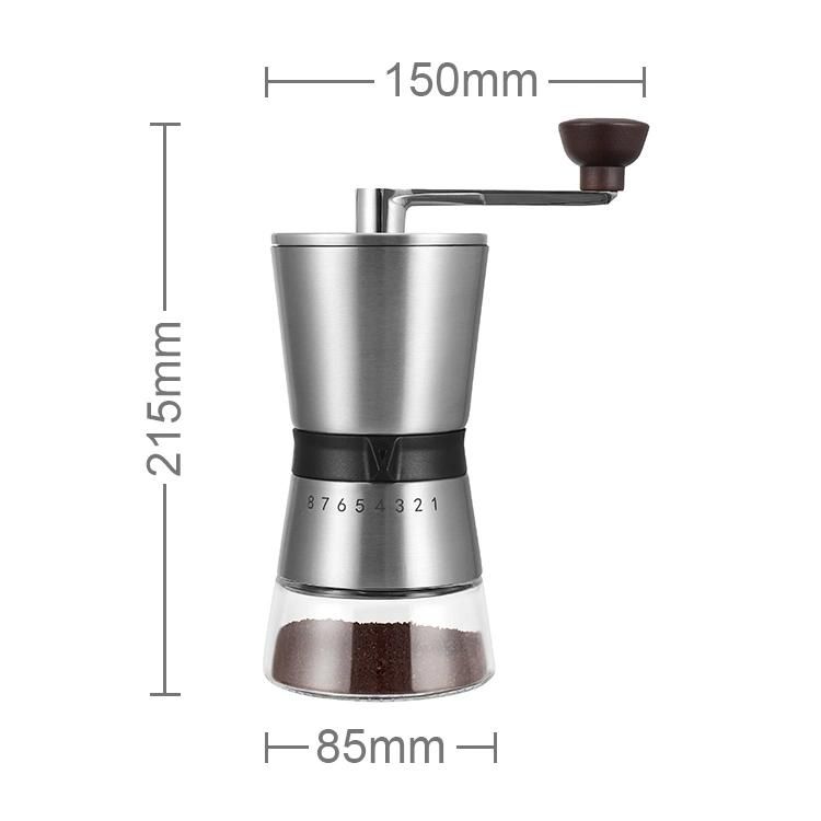 Cg001 Industrial Commercial Stainless Steel Travel Coffee Hand Grinder