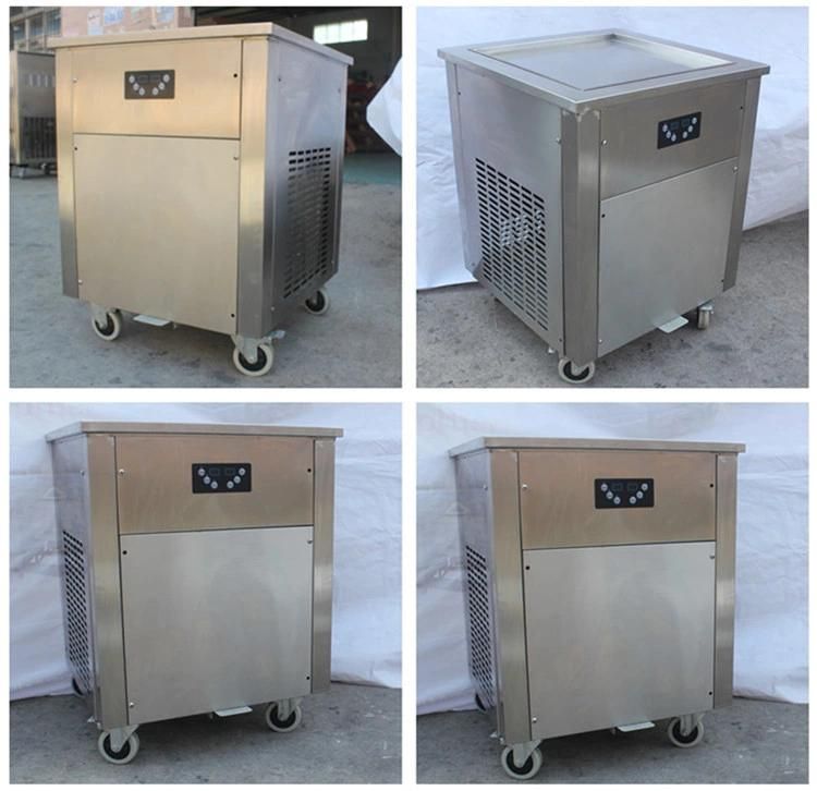 Thai Single Square Pan Fried Ice Cream Roll Machine Cart