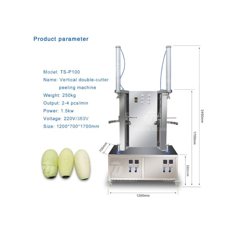 Food Processor Electric Automatic Vegetable Fruit Peeler Two-Cutter Peeling Machine