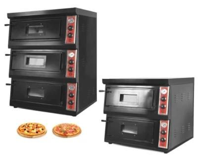 Triple Deck Stone Commercial Hotel Kitchen Bakery Equipment Stainless Steel Pizza Oven ...