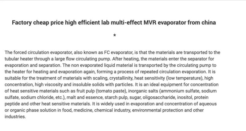 Sodium Chloride Ammonium Sulfate Three-Effect FC Evaporator/Crystallizer Forced Circulation Evaporator