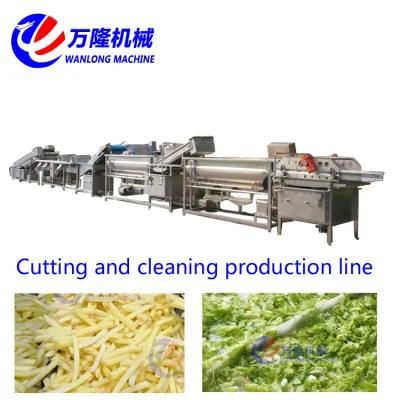 Spinach Cutting Line with Bubble Washing, Vibration Dehydration Vegetable Washing ...