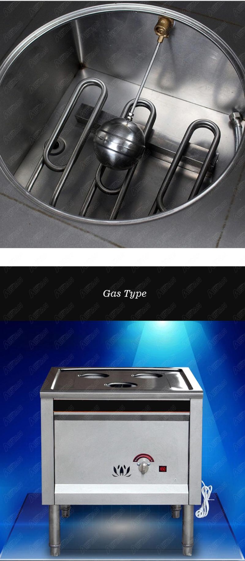 SL14G Chinese Bun Steamer Stainless Steel Food Steamy Steamer Machine LPG Gas 1/2/3/4 Holes