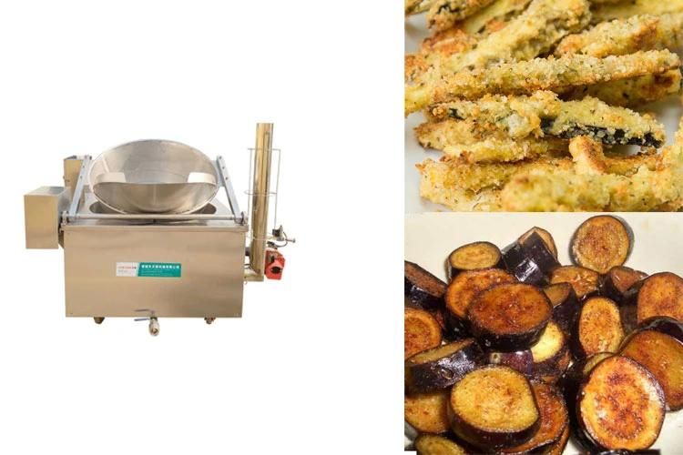 Food Deep Batch Fryer Machinery Industrial Eggplant Frying Machine