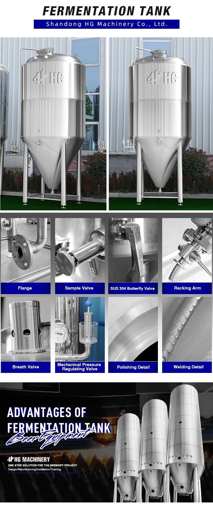 1000L 2000L 3000L 4000L 5000L 10hl 20hl 30hl 40hl 50hl Alcohol Processing Types Unitank Conical Jack Beer Fermentation Fermenter Fermenting Machine Equipment