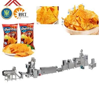 Twin Screw Extruder Fried Snack Production Line / Bugles Chips Making Machine Fried Snack ...
