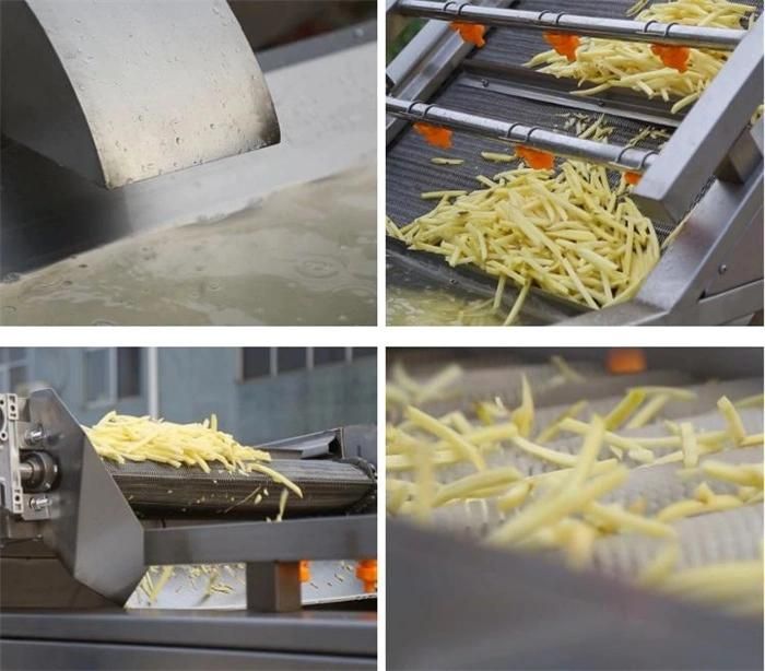 Potato French Fries Washing Peeling Cutting Weighing Packing Production Line