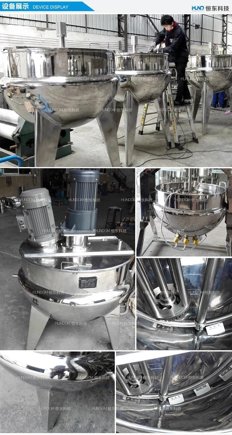 Double Jacketed Cooking Kettle with Agitator and Homogenizer for Creams/Pastes/Mayonnaise