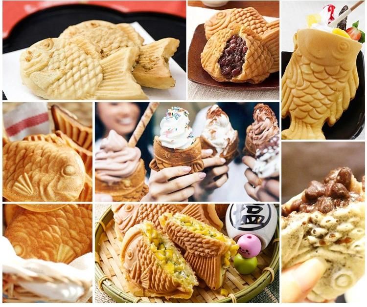 Gas Small Taiyaki Machine Mini Taiyaki Ice Cream Maker Machine Open Mouth Fish Cake Machine