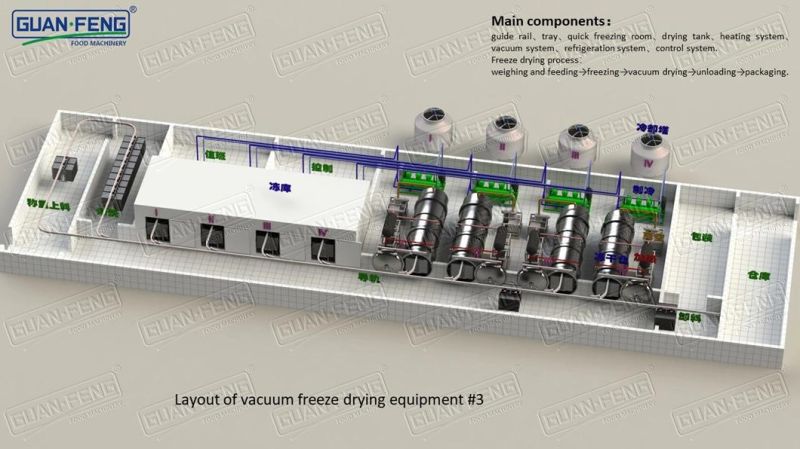 250kg/Batch High Speed Tray Vacuum Freeze Dryer Food& Oven