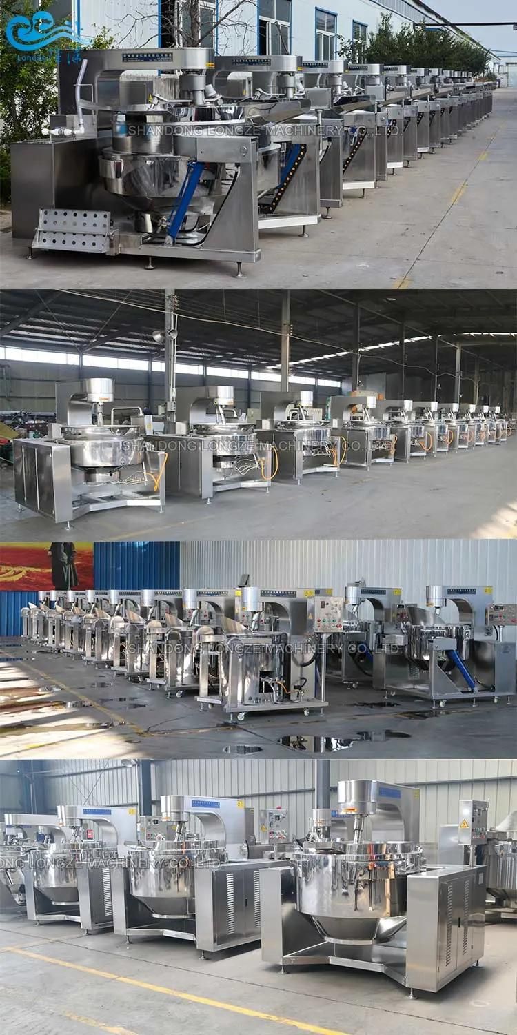 Automatic Cooking Mixer Machine Industrial Jacketed Kettle with Mixer Chili Sauce Cooking Mixer Machine Electric Caramel Sauce Planetary Tilting Cooking Kettle