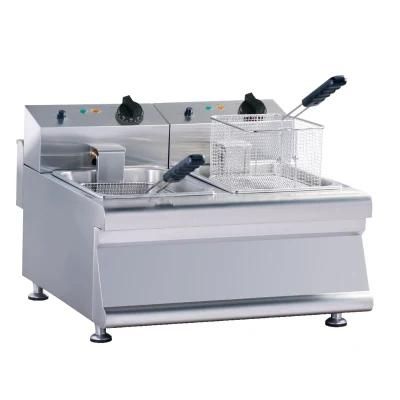 Commercial Stainless Steel Double Tank Electric Fryer