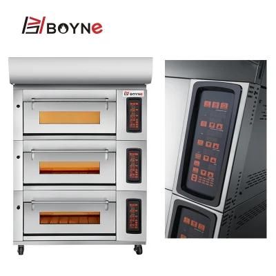 Touch Screen 3 Deck 9 Trays Gas Bread Baking Oven