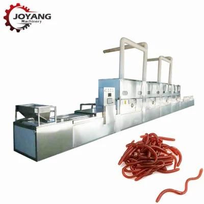 80kw 80kg / H PLC Control Earthworm Microwave Drying Machine