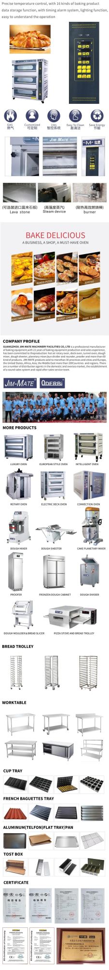Baking Machine 3 Deck 6 Trays Kitchen Equipment Intelligent Gas Deck Oven