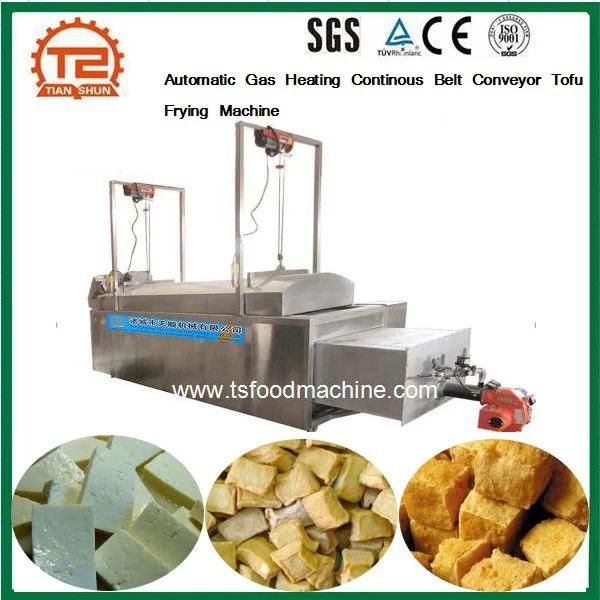 Automatic Gas Heating Continous Belt Conveyor Tofu Frying Machine