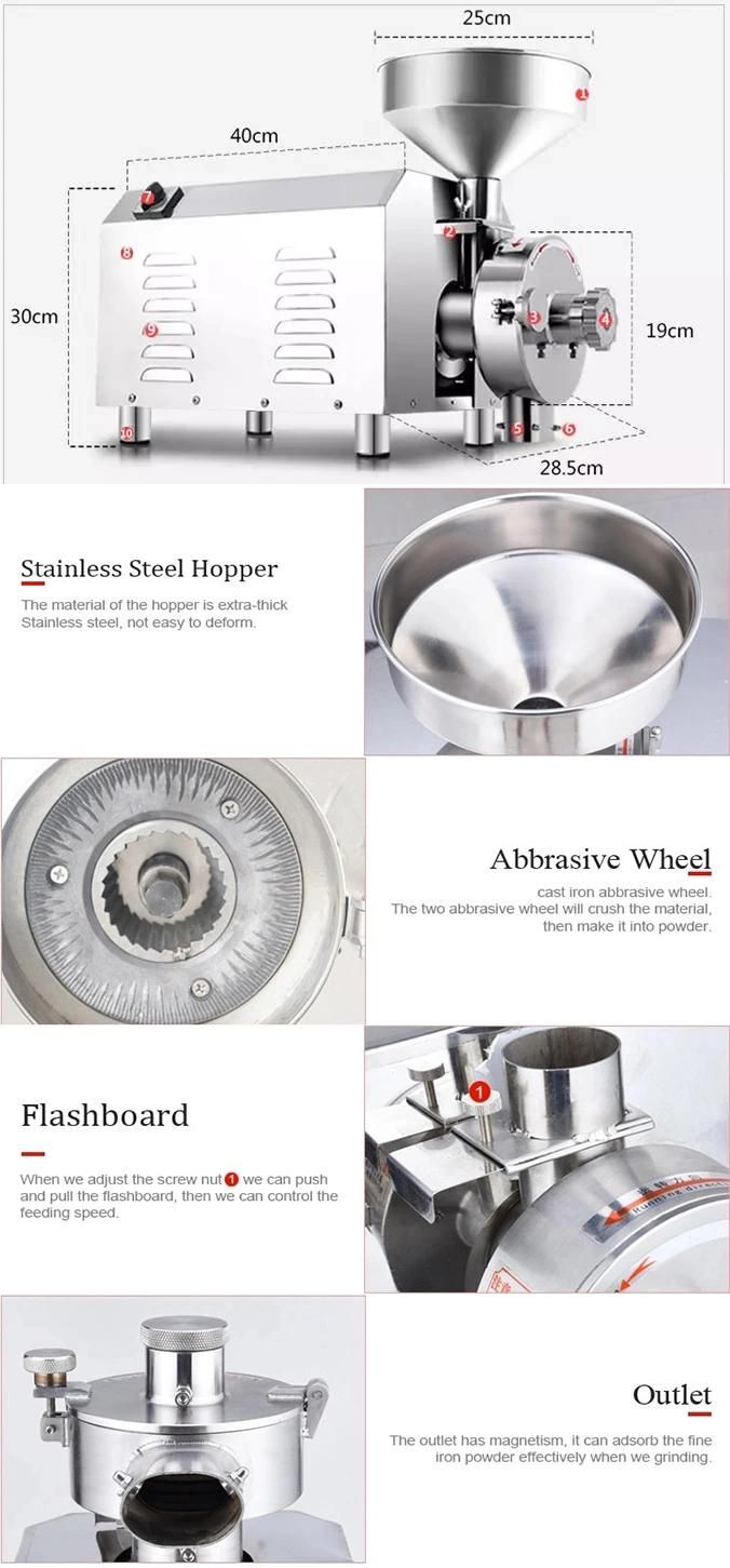 Stainless Steel Made Spice Grinder Rice Powder Flour Grinding Machine