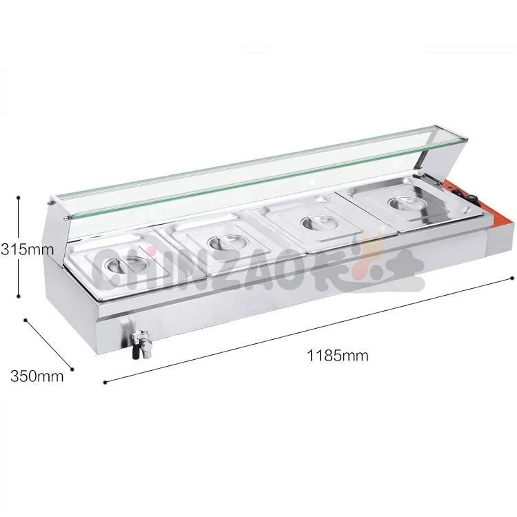 4X1/2gn Pans Stainless Steel Kitchen Equipment Electrjc Bain Marie