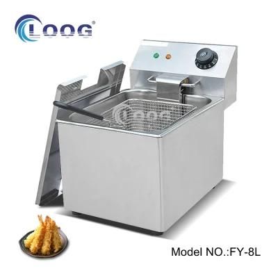 Electric 220V Deep Fryer for Restaurant Chips Chicken 8L Oil Frying Donuts Machine with ...