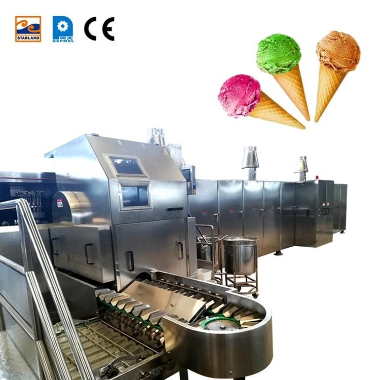 Versatile Fully Automatic of 45 Baking Plates 7m Long with Installation and Commissioning Rolled Waffle Cone Production Line