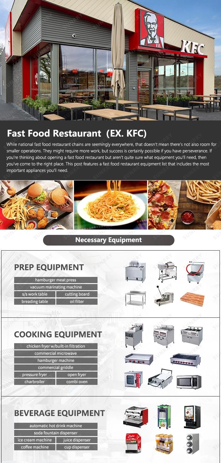 Fast Food Project Design Stainless Steel Catering Equipment Kfc Kitchen Equipment Food Equipment Fast-Food