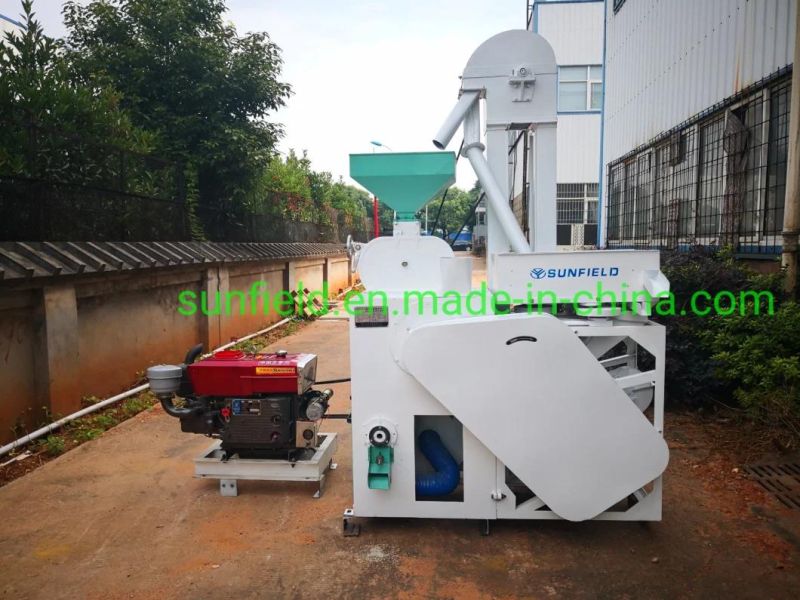 Sunfield Manufacturer Price Grain Processing Machinery Agro Equipment Rice Milling Machine with 30HP Diesel Engine Electric Power