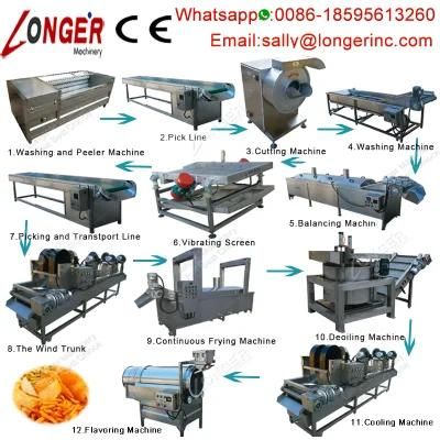 Professional Fully Automatic Potato Chips Production Line Machine