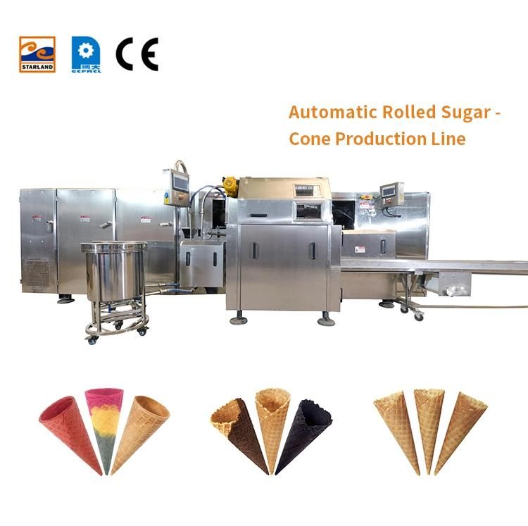 Multi-Functional Automatic Stainless Steel 89 Pieces 9 Meters Long Baking Tray Waffle Cone Production Equipment