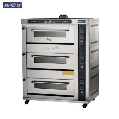 Baking Machine 3 Decks 6 Trays Commercial Gas Deck Oven