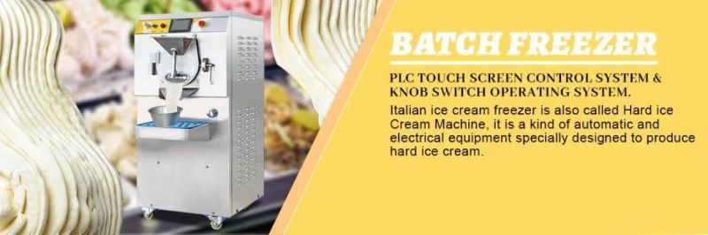 60-120L Per Hour Italian Gelato Hard Ice Cream Making Machine Batch Freezer with Air Condenser (220/380V 50/60Hz 304 Stainless Steel)