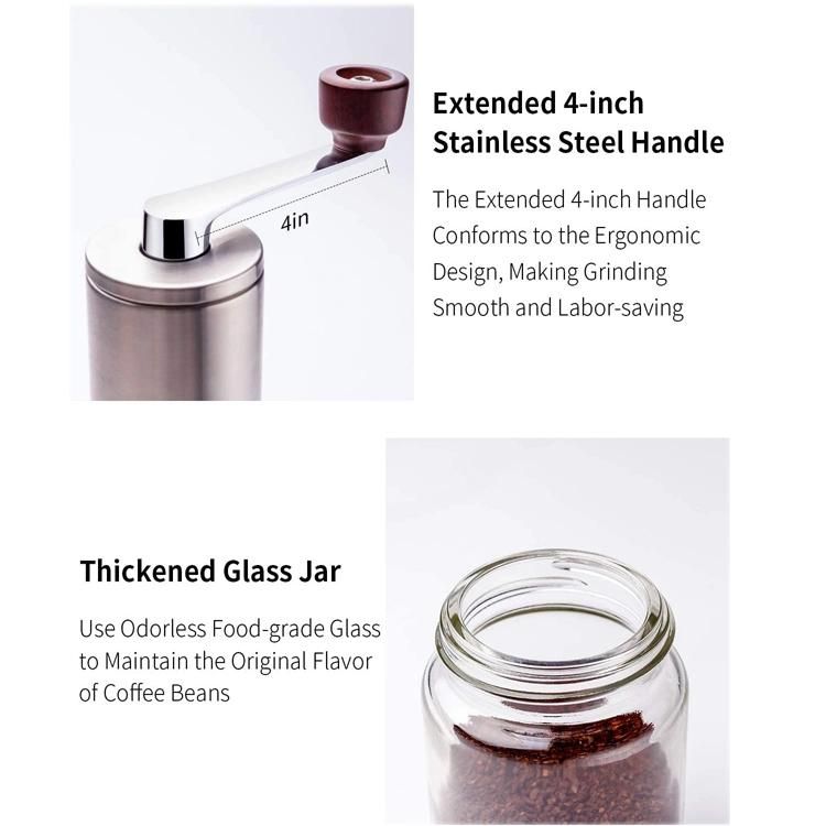 Cg002 China Wholesale Stainless Steel Mini Manual Coffee Grinder