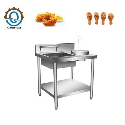 Kfc Stainless Steel Powder Coating Equipment Chicken Breading Table Fast Food Equipment ...