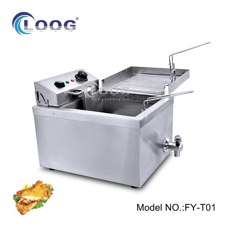 Commercial Restaurant Equipment Stainless Steel Basket French Fries Deep Fat Fryer Electric Chips Deep Fryer Machine with Filter