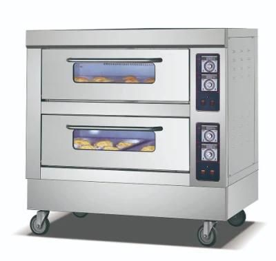 Double Layer Four Tray Commercial Kitchen Bakery Gas Oven