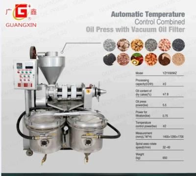 2 in 1 Automatic Oil Pressing with Filtering Yzyx90wz Press Oil 100kgs Per Hour