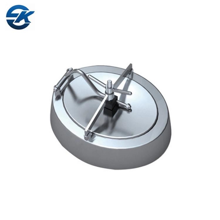 Sanitary Stainless Steel SUS304 SUS316L Outward Opening Elliptical Manhole with Beveled Edge