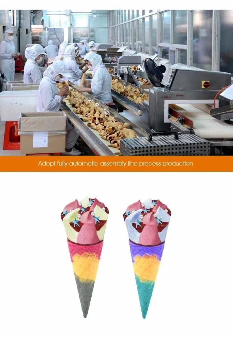 Tailor-Made Fully Automatic of 47 Baking Plates 7m Long with After Sales Service Rolled Waffle Cone Machine