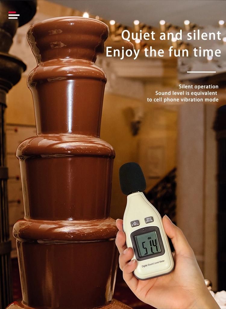 Electric Melting Waterfall Machine Making Chocolate Fountain with Hot Chocolate Fondue Pot