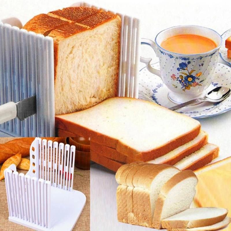 Bread Slicer Cutting Guide Bagel Loaf Slicer Toast Slicing Machine Folding with Adjustable Thicknesses Esg11928