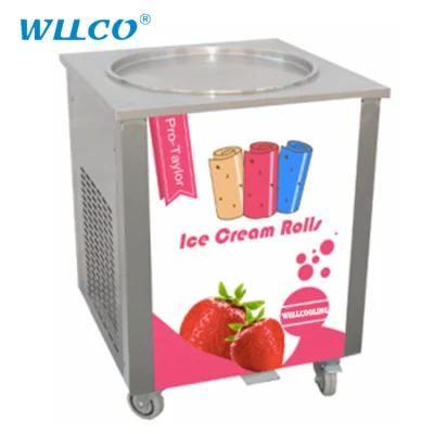 Thailand Flat Pan Stainless Steel Roll Fried Ice Cream Machine