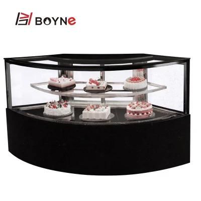 Commercial Air Cooling Fan Shaped Cake Chiller Showcase